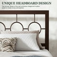 thumbnail image 6 of Sha Cerlin Brown Full Size Metal Platform Bed Frame with Vintage Circular Headboard & Footboard, Adult, 6 of 9
