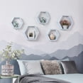 thumbnail image 3 of Oumilen 15.7” x 3.9” Blue White Hexagon Floating Shelves, Set of 6, 3 of 6