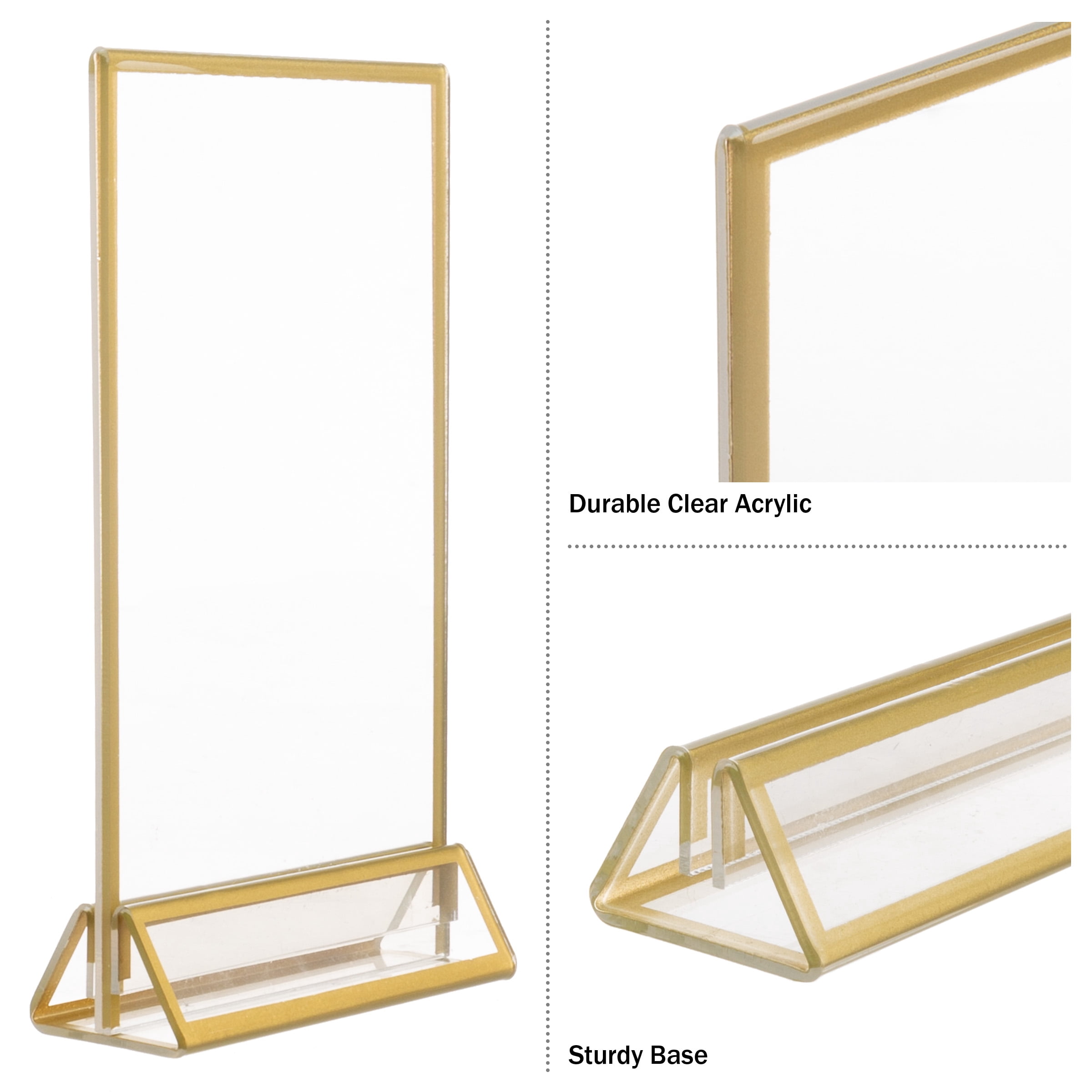 GNP 4x6 Picture Frame (6-Pack) – Floating Frame for Table Numbers, Wedding Signs, Photo Display, or Table Decor - Gold