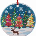 thumbnail image 3 of 2pcs Circular Ceramic Gift Pendant Craft Hanging Decoration Family Keepsake Round White Porcelain(be mon and dad), 3 of 5