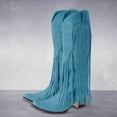 thumbnail image 3 of Mepaouo Cowboy Boots for Women Fringe Pointed Toe Chelsea Cowgirl Boots Knee High Western Boots, 3 of 7
