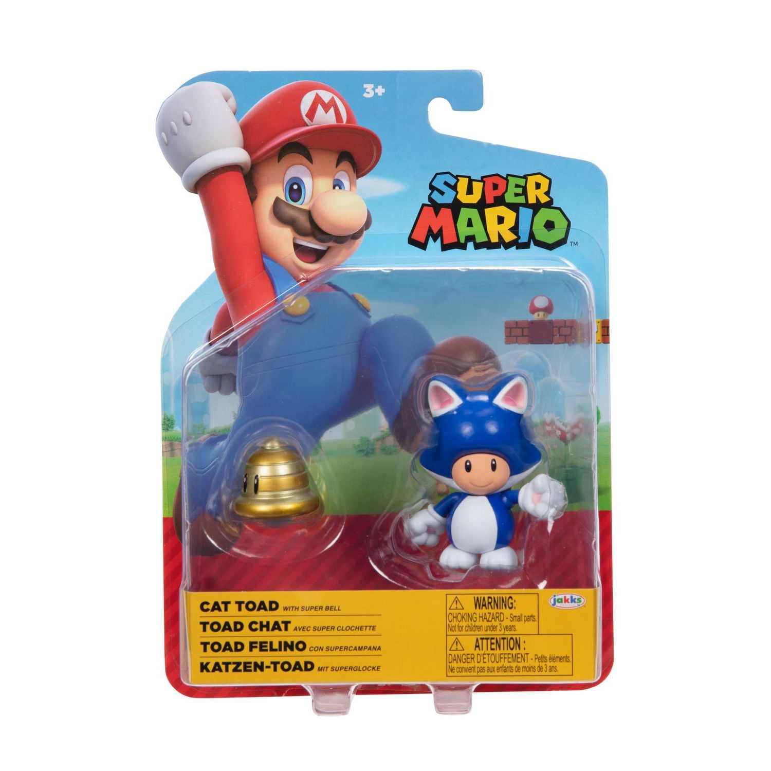 Super Mario 4 Inch Figure - Cat Toad with Bell