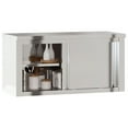 thumbnail image 2 of vidaXL Kitchen Wall Cabinet with Sliding Doors Stainless Steel, 2 of 5
