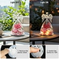 thumbnail image 4 of Emibele Preserved Real Rose in Glass Angel Figurines, Eternal Purple Rose Gift Flower with LED Lights for Women Mom Wife Her Grandma Anniversary Valentine Mother's Day,Pink, 4 of 7