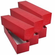 3 Red Storage Boxes ( 2"x 2"x9" ) For 2x2 Flip Snap Paper Coin Holders