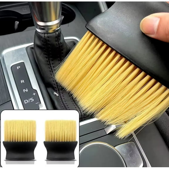 2-Pack Auto Interior Dust Brush - Soft Bristles Car Cleaning Duster for Dashboard, Air Vents, Leather, and Computer - Scratch-Free Detailing Tool TIKA