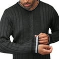 thumbnail image 6 of X RAY JEANS Mens Cable Knit Tipped V-Neck Sweater, Charcoal, XL, 6 of 6