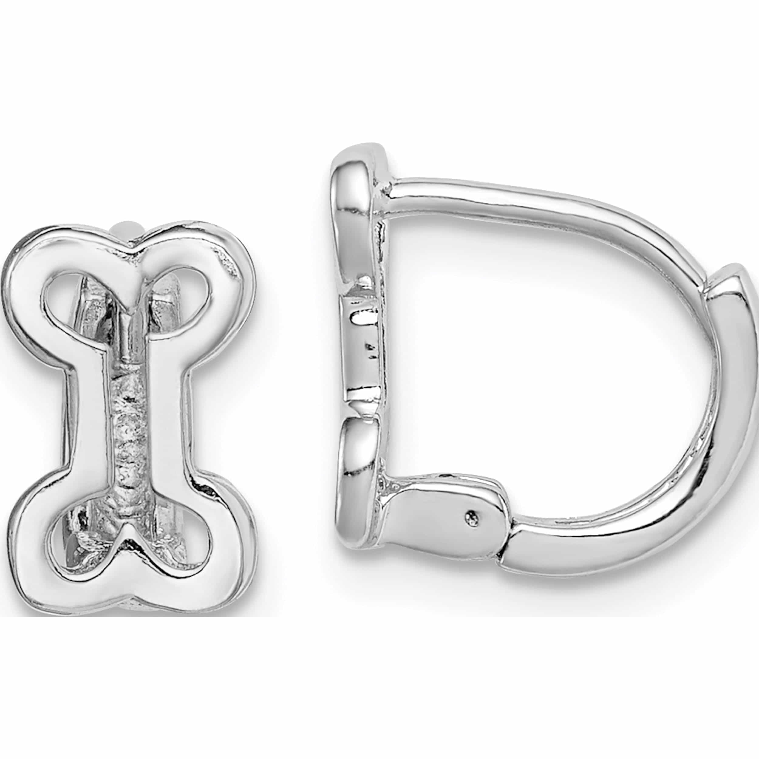 Best Birthday Gift Sterling Silver Rhodium-plated CZ Teardrop Hinged Hoop Earrings 
