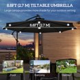 thumbnail image 4 of Outsunny 8.8FT Patio Umbrella, Garden Parasol w/ LED Lights, Grey, 4 of 10