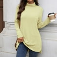 thumbnail image 2 of ZUKMRJPC Women's Turtleneck Tunic Sweaters Trendy Knitted Cotton Solid Color Sweatshirt Loose Fit Casual Long Sleeve Pullover Tops, 2 of 7