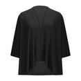 thumbnail image 4 of ShiShine Women's 3/4 Sleeves Lightweight Open Front Cardigan Draped Ruffles Shawls and Wraps Shrugs Jacket, 4 of 6
