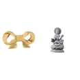 thumbnail image 1 of Tirador de latón con forma de lazo para cajones de cocina y armarios, con estatua de Guan Yin, escultura de Buda femenina Feng Shui, artesanía china., 1 of 8