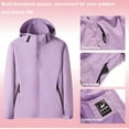 thumbnail image 2 of Rain Jackets for Women, Waterproof Raincoat Lightweight Hiking Jackets Windproof Hooded Jacket with Pockets & Hood Windbreaker for Travel Outdoor, 2 of 9