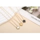 thumbnail image 5 of Set de joyería AIPPK con collar colgante de trébol, 3 piezas, chapado en oro, 5 of 7