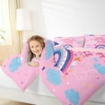thumbnail image 4 of jejeloiu Boho Rainbow Full Size Comforter Sets,Colorful Stars Loves Bedding Comforter Set,Clouds Print Bedding Sets For Girls,Breathable Home Decor Reversible,3pcs, 4 of 8