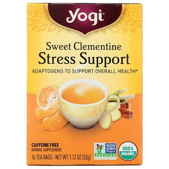 Yogi Tea - Soutien Anti-Stress Clémentine Sucrée, 16 Sachets, 1.1 oz
