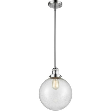 

Polished Chrome Tone Mini Pendants 10 Wide Seedy Glass Steel/Cast Brass Medium Base LED 1 Light Fixture
