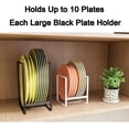 thumbnail image 6 of SUNFICON 2 Pack Plate Holders Organizers Black Upright Cabinet Dish Drying Racks Metal Plate Dish Organizers Racks Stands for Countertop and Cupboard, 6 of 8