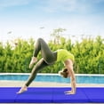 thumbnail image 4 of Gymax 8' x 4' x 2'' Folding Gymnastics Tumbling Mat Thickened Exercise Mat Navy, 4 of 10
