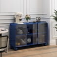 thumbnail image 2 of 47.25" Buffet Cabinet with Storage, Glass Sliding Glass Door Sideboard Buffet Storage Cabinet, Wood Coffee Bar Cabinet Display Floor Cabinets For Kitchen, Dining Room, Living Room, 2 of 9