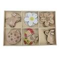 thumbnail image 4 of 30 piezas de madera con forma de conejito de Pascua, flores, huevos de gallina, recortes de madera duraderos y llamativos para decoración DIY., 4 of 14