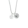 thumbnail image 2 of Delight Jewelry Gymnast Silhouette in 1/2'' Disc Silvertone Script Initial Disc - V - Charm Necklace, 20"+3", 2 of 4