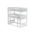 thumbnail image 4 of Bellemave Rubber Wood Triple Bunk Bed Twin over Twin over Twin Bunk Bed Frame with Fence-shaped Guardrails and Ladders Detachable Bunk Bed Convertible 3 Bunk Bed for Teens, White, 4 of 12