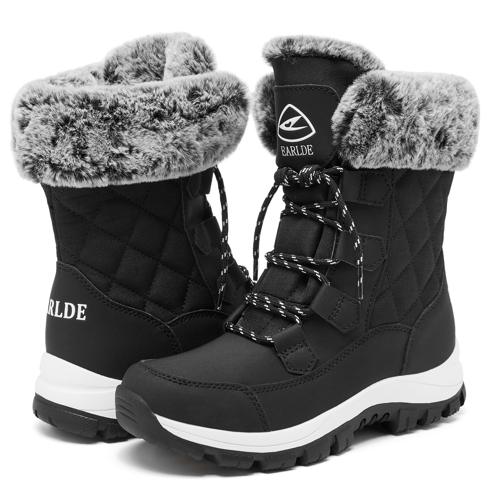 Snow Boots for Women Waterproof Outdoor Hiking Shoes Winter Warm Mid Calf Boots
