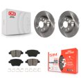 thumbnail image 1 of Transit Auto Rear Disc Brake Rotors and Semi-Metallic Pads Kit for Car Volkswagen Jetta Golf Beetle Passat GTI Eos Audi A3 Quattro K8S-101933, 1 of 11