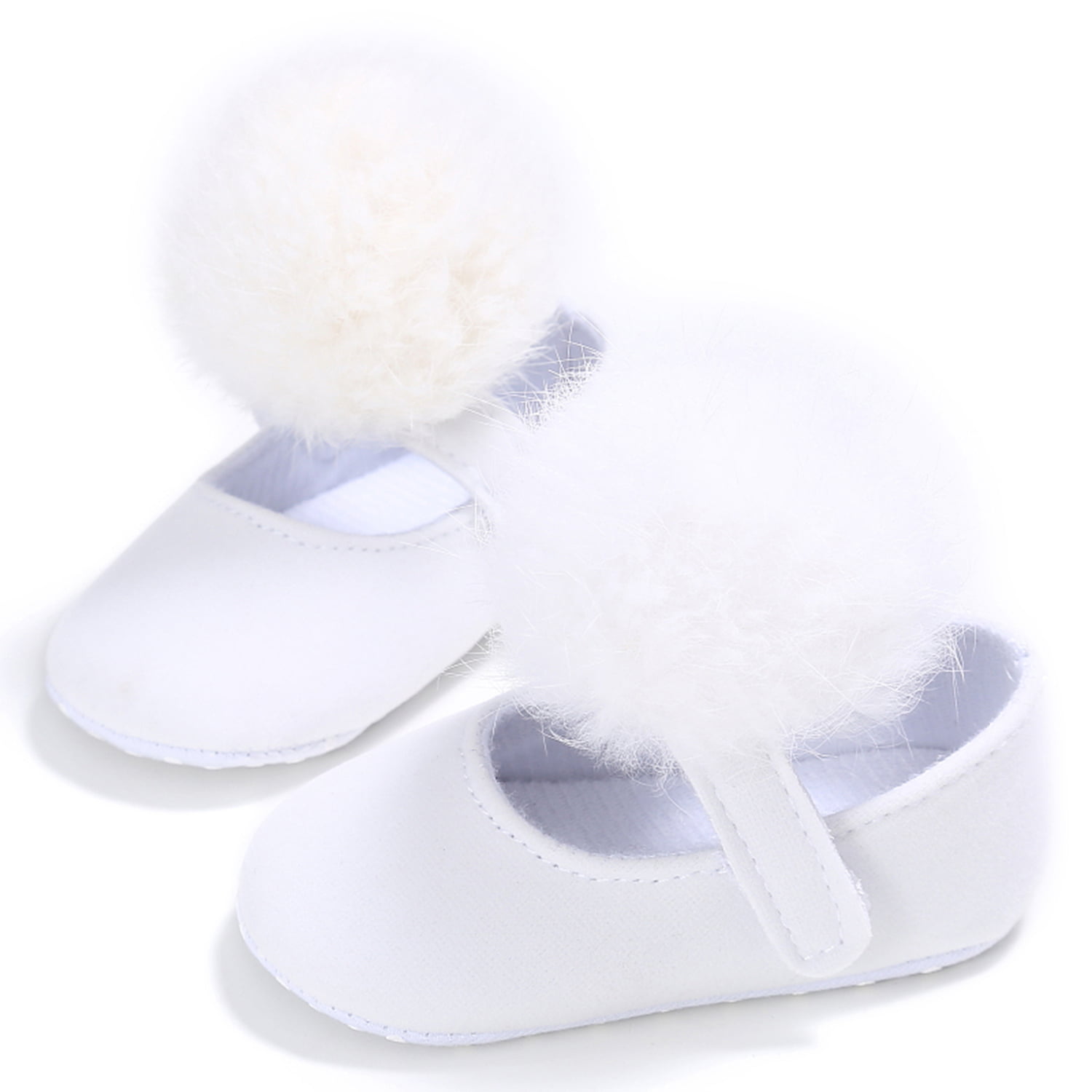 Infant Girl Cute Pom Pom Anti-Slip Crib Shoes Shoes 0-18M, 5 Colors (White, 1/0-6 Months) - Walmart.com