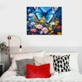 thumbnail image 4 of Nawypu  Zen Stone Canvas Wall Art White Flower and Blue Butterfly on Lake Wall Art for Bathroom Living Room Bedroom Modern Spiritual Yoga Spa Picture Wall Decor Framed Bedroom Wall Art, 4 of 4