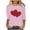 Pink-Shirts, variant on Jsaierl Valentines Day Shirts Womens Cute Love Heart Graphic Tees Casual 3/4 Sleeve Blouse Round Neck Going Out T-shirt Tops Spring Clothes for Women