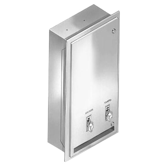 Bradley 401-4000 Standard Sanitary Napkin & Tampon Dispenser Adjustable Mount - Satin
