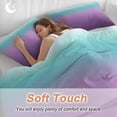 thumbnail image 4 of 3 Piece Teal Purple Ombre Duvet Cover Set Queen Size,Microfiber Comforter/Quilt Cover with Corner Ties and 2 Pillowcases,Modern Geometric Striped Abstract Art All Season Bedding with Zipper Closure, 4 of 8