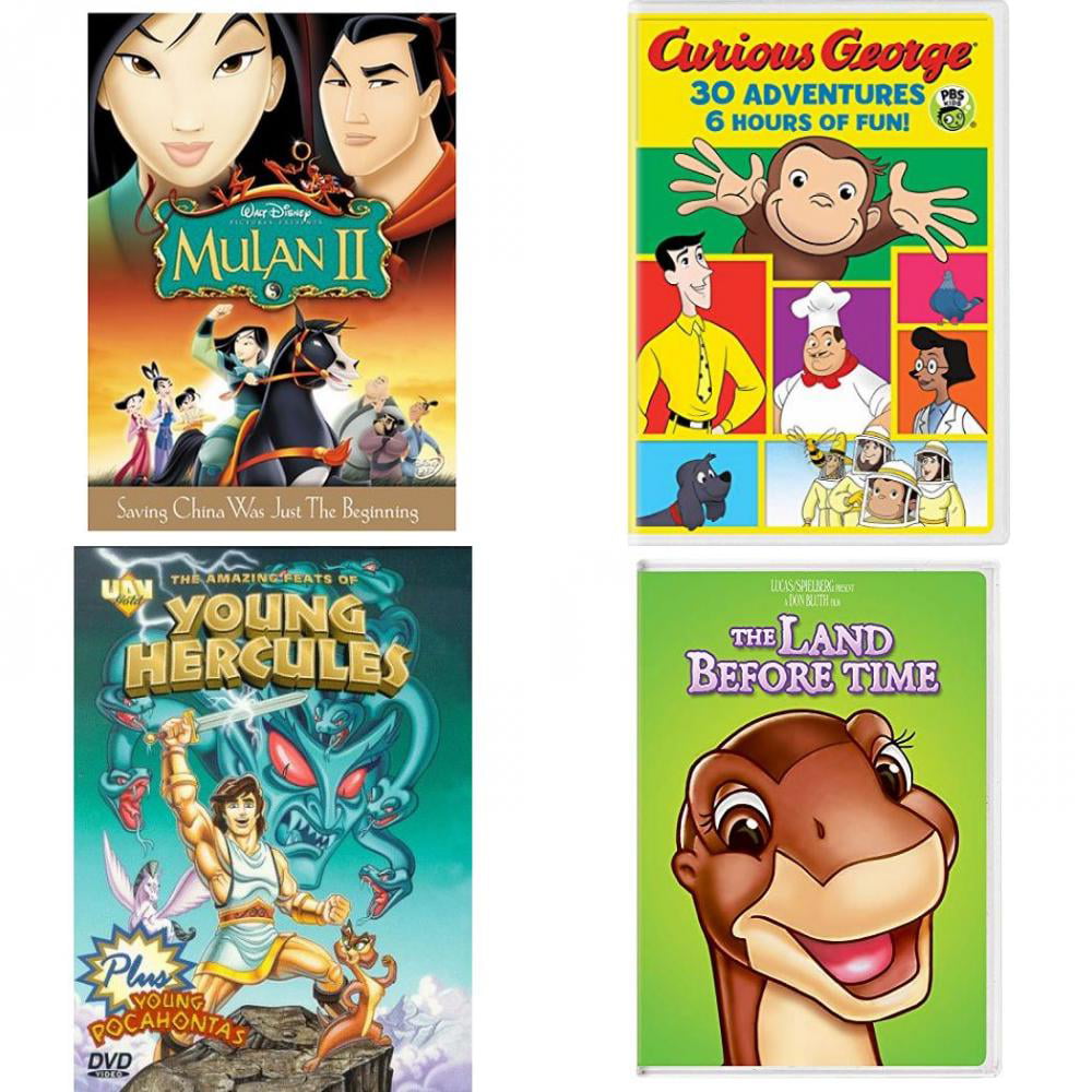Children's 4 Pack DVD Bundle: Mulan II, Curious George 30-Adventure  Collection, The Amazing Feats of Young Hercules/Young Pocahontas, The Land  Before Time 