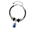thumbnail image 2 of Delight Jewelry Resin Blue Snow Owl Aunt Celtic Knot Leather Bead Bracelet, 7"+2" Extender, 2 of 4