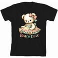 thumbnail image 3 of Beary Cute Teddy Bear Boy's Black Crew Neck Short Sleeve Tee-XS, 3 of 4