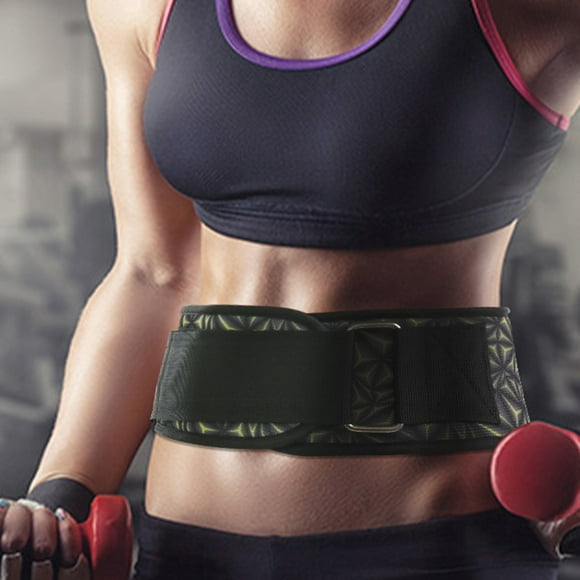 Neinkie Lumbar Brace Strong Support Strap Compression Fasten Tape Ergonomic Design Geometric Print Waist Protection with Support-plates Fitness Gym Back Waist Protector for Sports