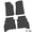 Black, variant on Flextread Floor Mats for 20-24 Jeep Gladiator - Mopar Licensed Factory Fit - Black w/ Silver Jeep Insert - 100% Made in USA