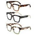 thumbnail image 3 of REAVEE 3 Pack Oprah Style Reading Glasses for Women Trendy Square Frame Blue Light Blocking Comfortable Readers +1.75, 3 of 4