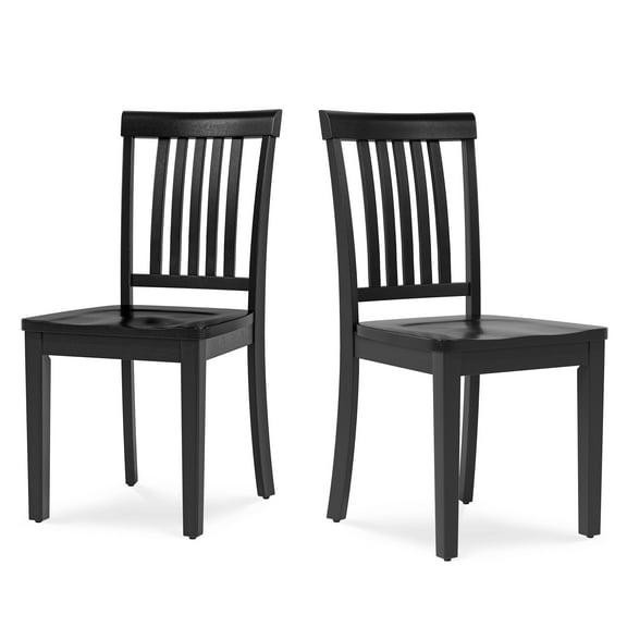 Wooden Windsor Dining Chairs Set of 2,for Kitchen,Dining Room, Black