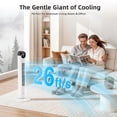 thumbnail image 6 of 36 Inches Bladeless Tower Fan with Remote for Bedroom,90°Oscillation Standing Floor Fans that Blow Cold Air with 9H Timer & Child Lock,Ultra Quiet Small Cooling Fans for Office - Black, 6 of 7