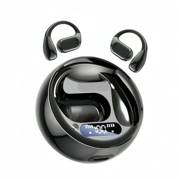 Haijiang AI Translation Earbuds, Two-Way Translator Earbuds,Supports over 140 Languages, Simultaneous Interpretation, LED Digital Display Screen, Compatible with iOS & Android & Windows, Black