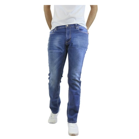 Men's Washed Straight Leg Stretch Jeans