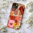 thumbnail image 4 of Vintage Postage Phone Case, Orange Botanical Stamp Collage Floral Retro Scrapbook Aesthetic Cover for iPhone 17 16 15 14 13 12 11 Plus Pro Max Mini, 4 of 5