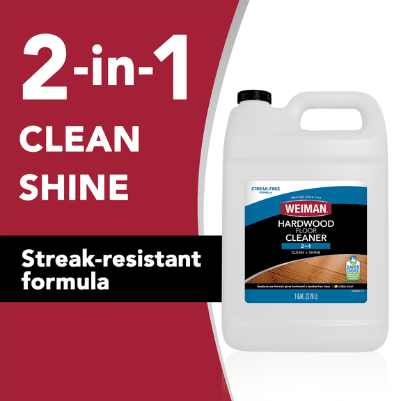 Weiman Hard Wood Floor Cleaner, Safer Choice Certified, 128 oz