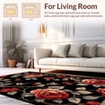 thumbnail image 2 of ODIKA 4'x6' Machine Washable Non-Slip Area Rug, Midnight Bloom Dark Floral Elegance High Traffic Rug, Red, 217717, 2 of 7