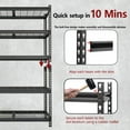 thumbnail image 4 of 5-Tier Heavy Duty Steel Storage Shelves 36"W x 18"D x 72"H - 2250 lb Load Adjustable Shelving Unit, Boltless Assembly for Garage Shed (Black), 4 of 16