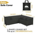 thumbnail image 6 of Patio Furniture Covers Waterproof Heavy-duty 600DPU Outdoor Furniture Covers, V-Shape Large Patio Sofa Cover Set with Handles and Windproof Buckles,105.5" x 85" x 33" x 31", Black, 6 of 8