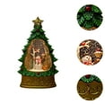 thumbnail image 6 of Sharprepublic Christmas Snow Globe Christmas Tree Music Box Glitter Table Centerpiece Light up Snowman and Broom, 6 of 8